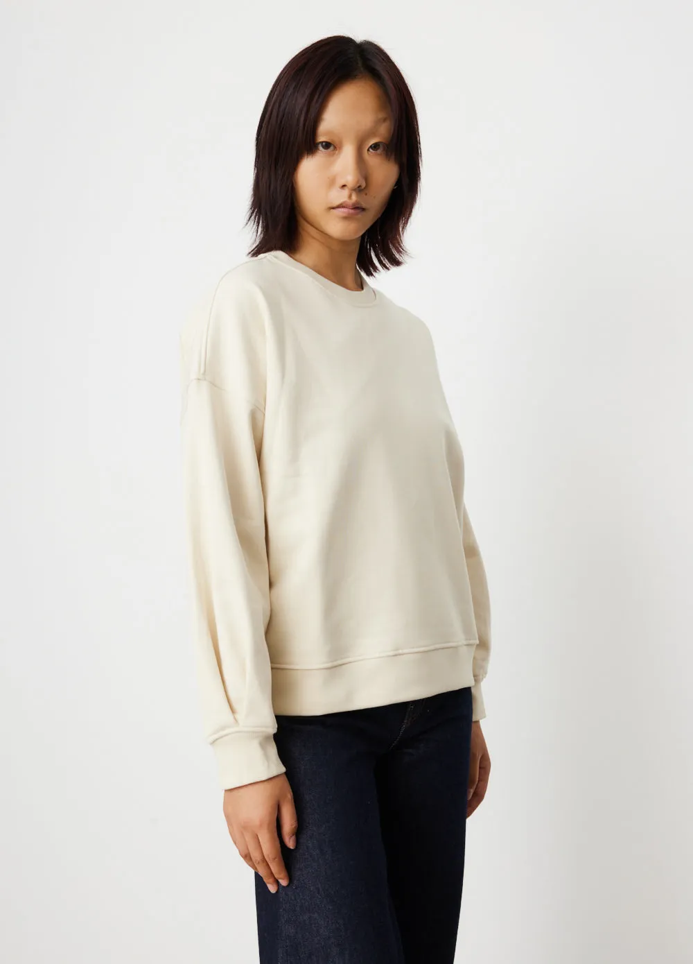 0012 Organic Sweater With Pleated Detail