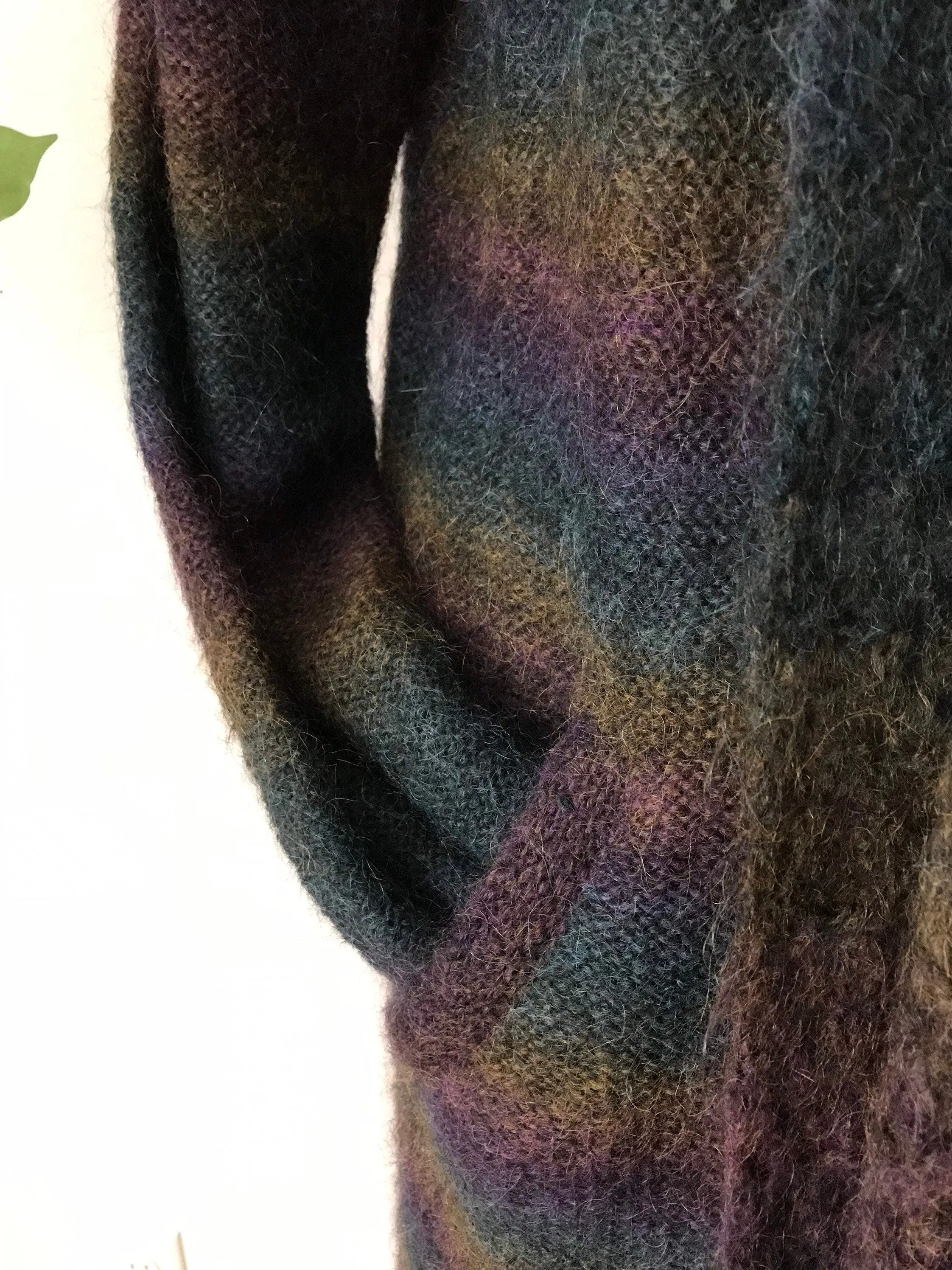 00's Rainbow Duster Cardigan with Scarf by Colette Mordo