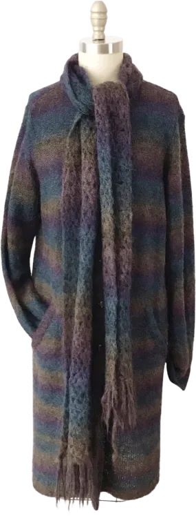 00's Rainbow Duster Cardigan with Scarf by Colette Mordo