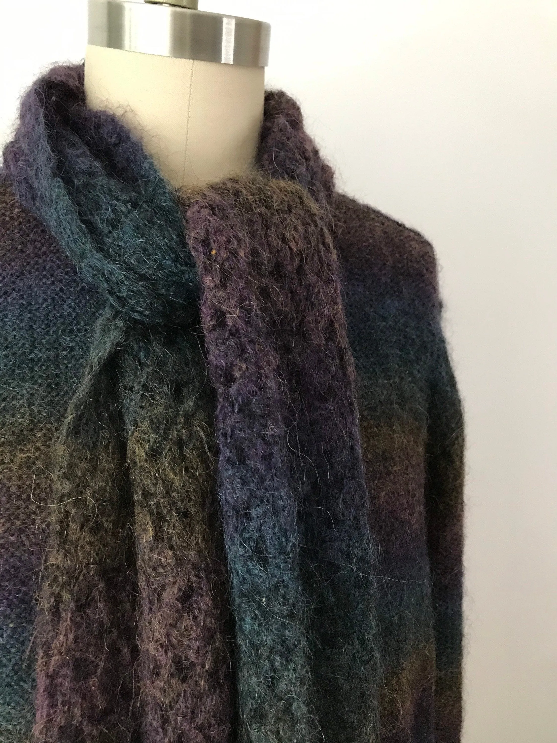 00's Rainbow Duster Cardigan with Scarf by Colette Mordo