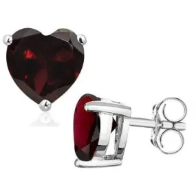 1.28 CT GARNET 925 STERLING SILVER EARRINGS STUD