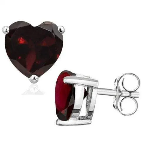 1.28 CT GARNET 925 STERLING SILVER EARRINGS STUD