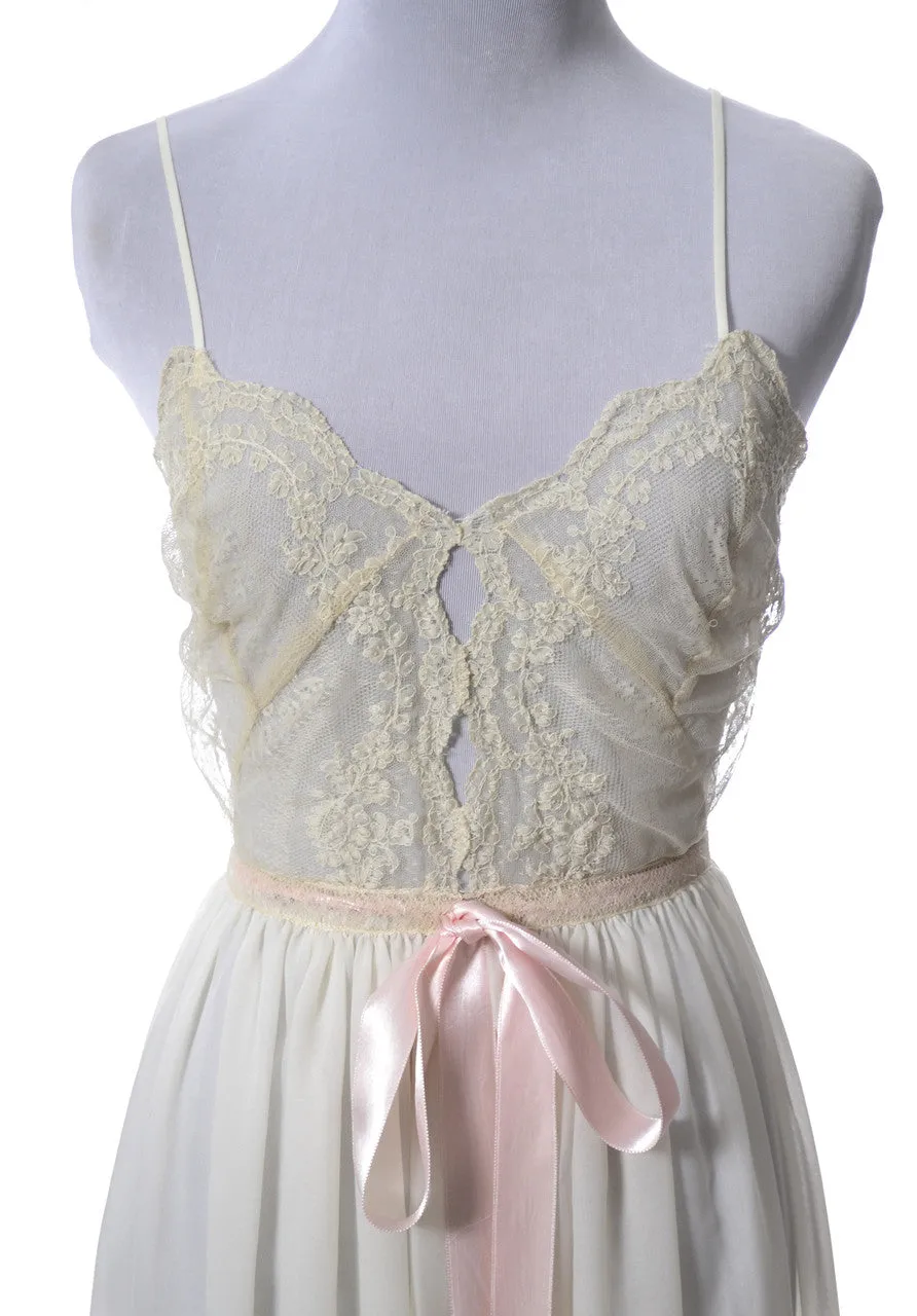 1950s Vintage Nightgown with Sheer Lace Bodice Rare Iris Lingerie Co.