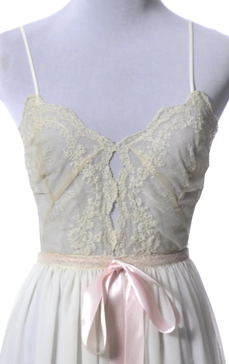 1950s Vintage Nightgown with Sheer Lace Bodice Rare Iris Lingerie Co.