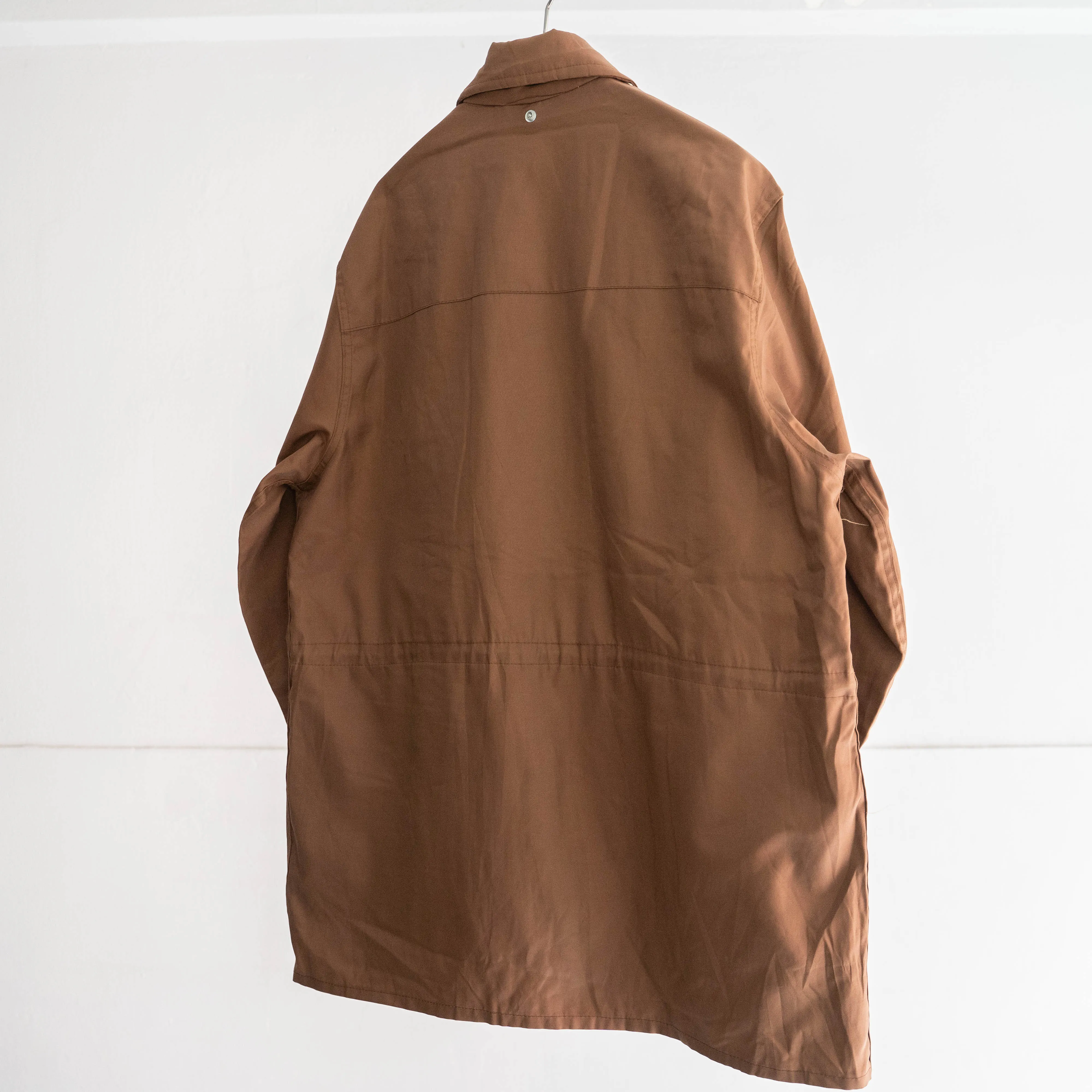 1970s brown color 4pockets nylon jacket -military like-