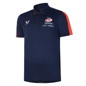 2022-2023 Saracens Travel Media Polo (Navy)