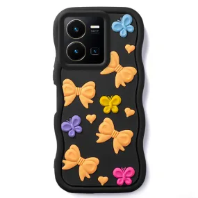 3D Soft Silicone Wave Edges Mobile Back Case For Vivo Y35