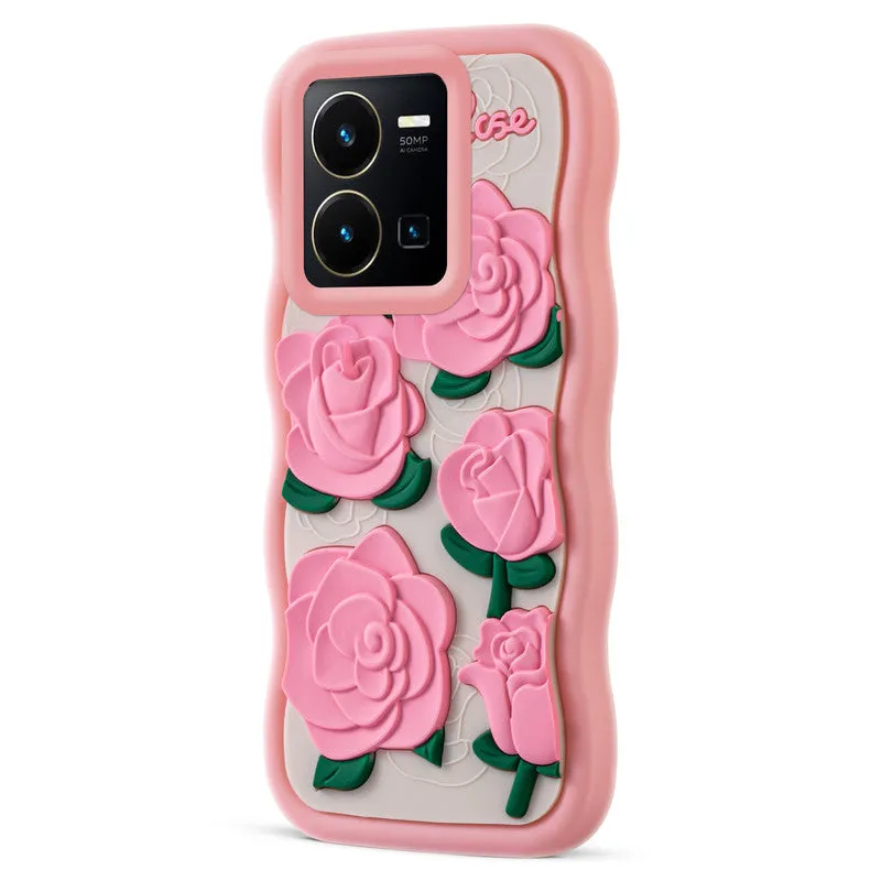 3D Soft Silicone Wave Edges Mobile Back Case For Vivo Y35