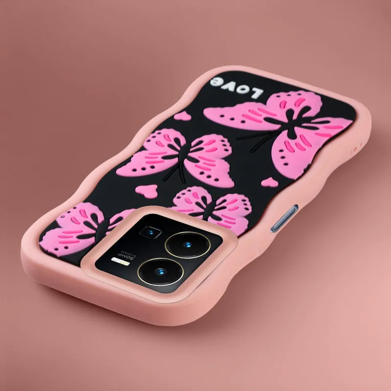 3D Soft Silicone Wave Edges Mobile Back Case For Vivo Y35