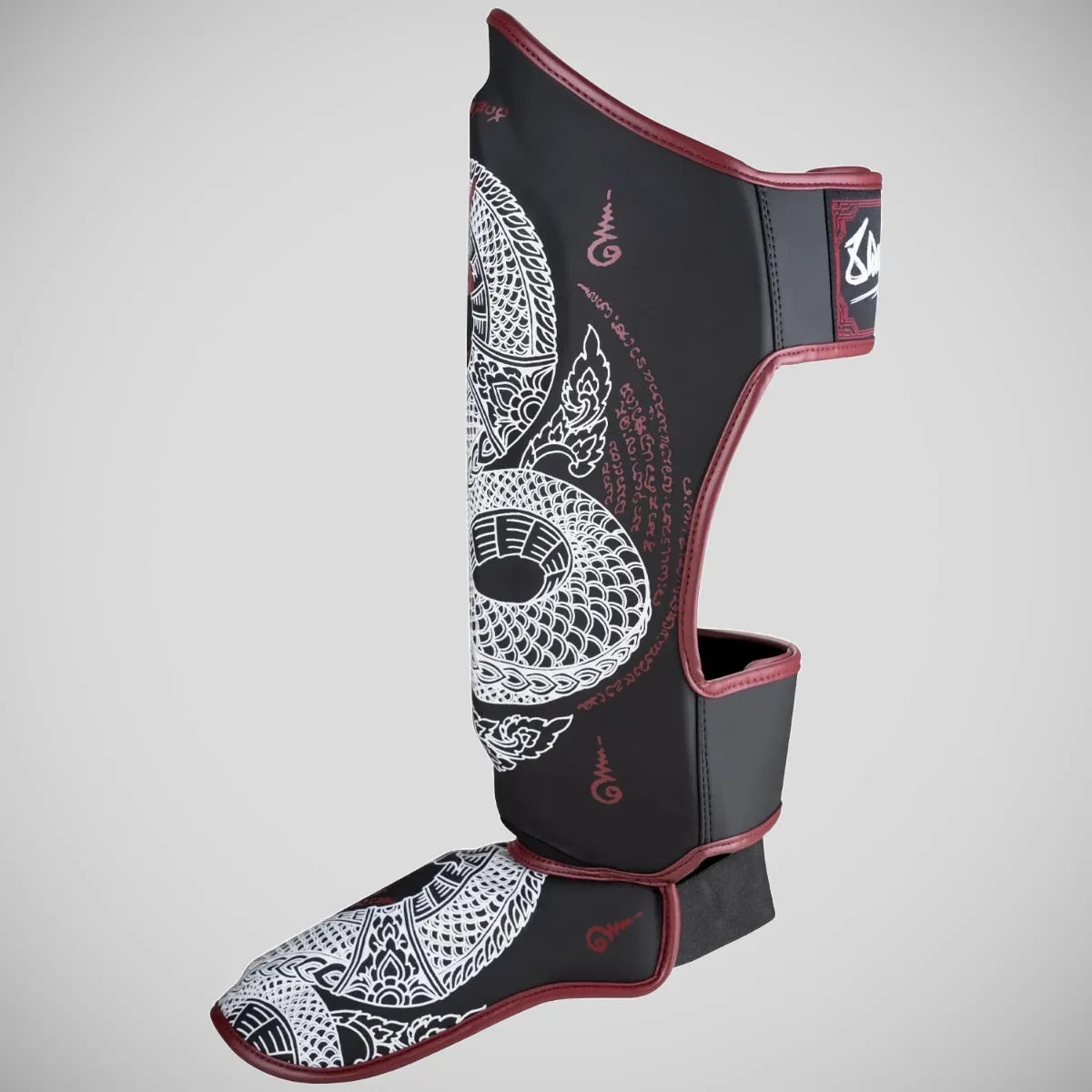 8 Weapons Sak Yant Naga Shin Guards Black