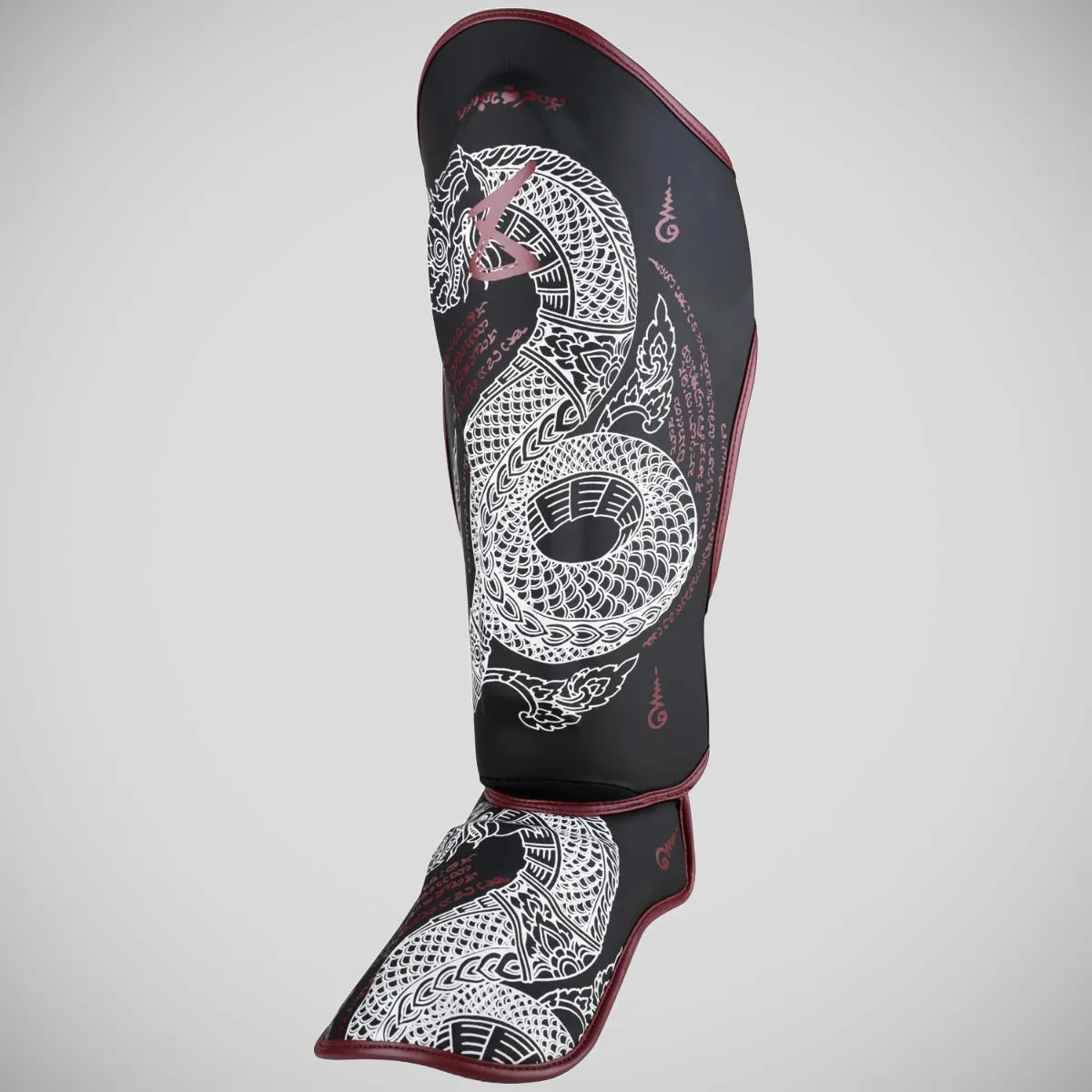 8 Weapons Sak Yant Naga Shin Guards Black