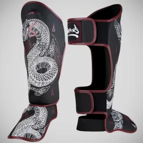 8 Weapons Sak Yant Naga Shin Guards Black