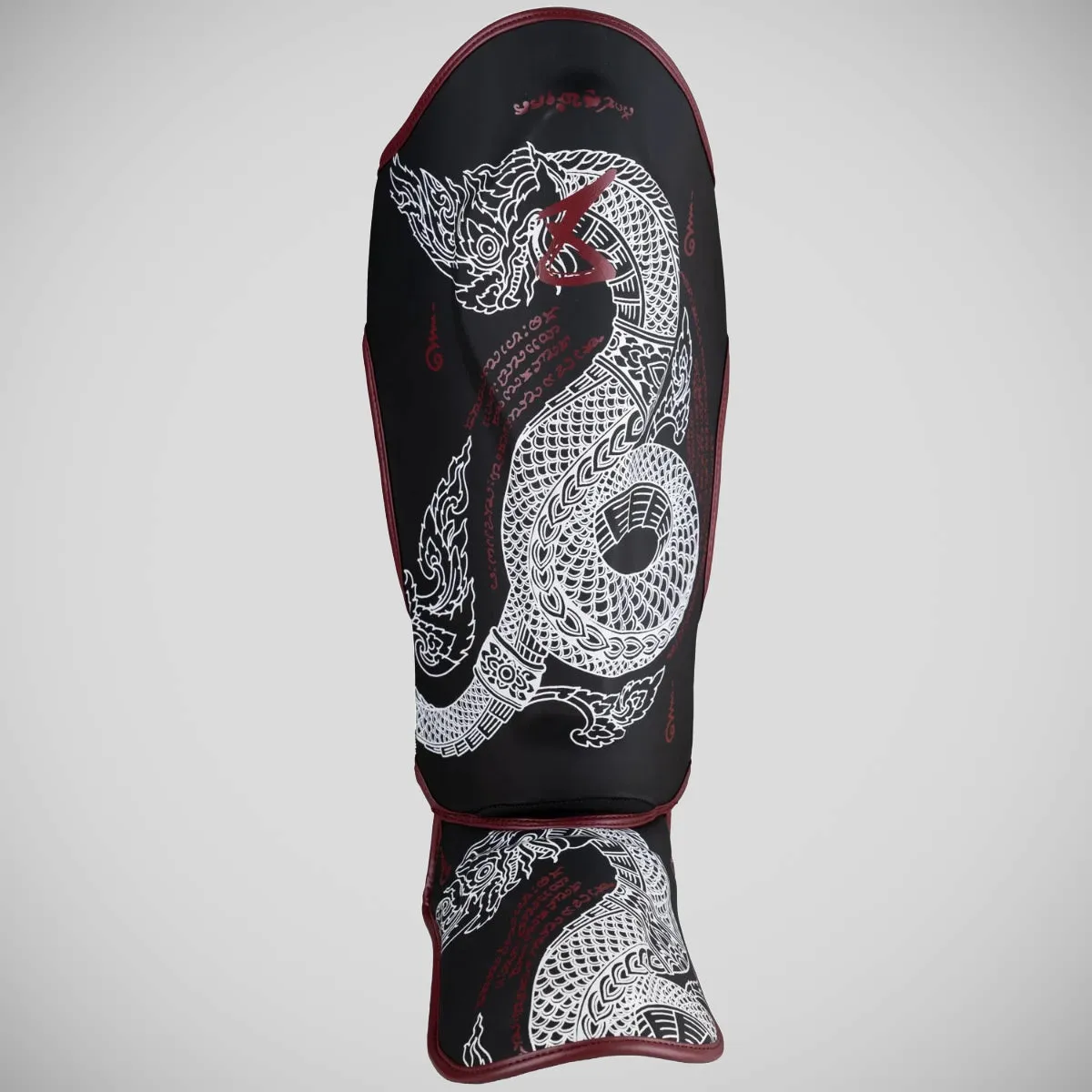 8 Weapons Sak Yant Naga Shin Guards Black