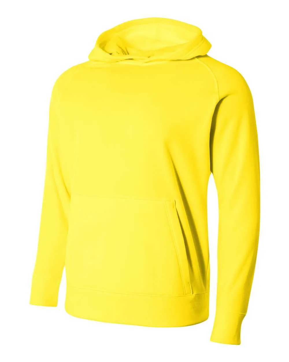 A4 NB4237 Youth Solid Tech Fleece Hoodie - Safety Yellow