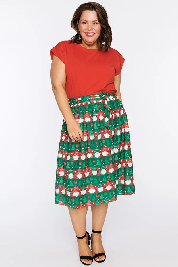 Ada Christmas Gnomes Skirt