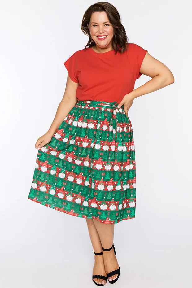 Ada Christmas Gnomes Skirt