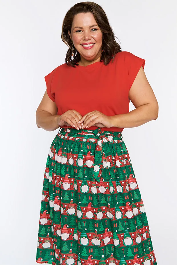 Ada Christmas Gnomes Skirt