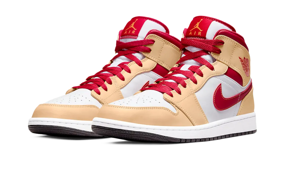 Air Jordan 1 Mid Beige Red