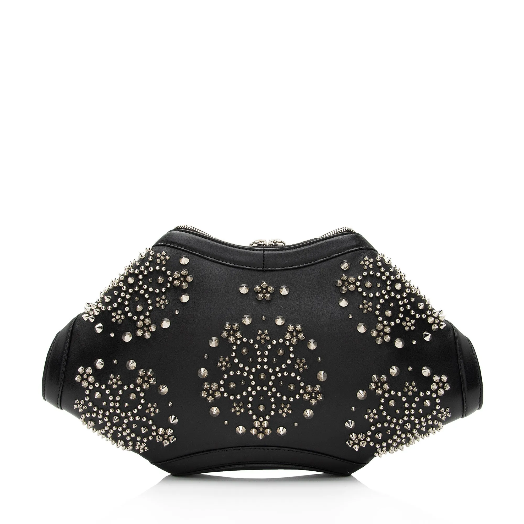 Alexander McQueen Calfskin Embellished De Manta Clutch (SHF-5HOO7H)