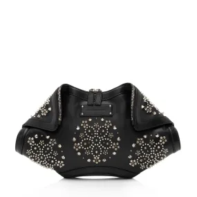 Alexander McQueen Calfskin Embellished De Manta Clutch (SHF-5HOO7H)