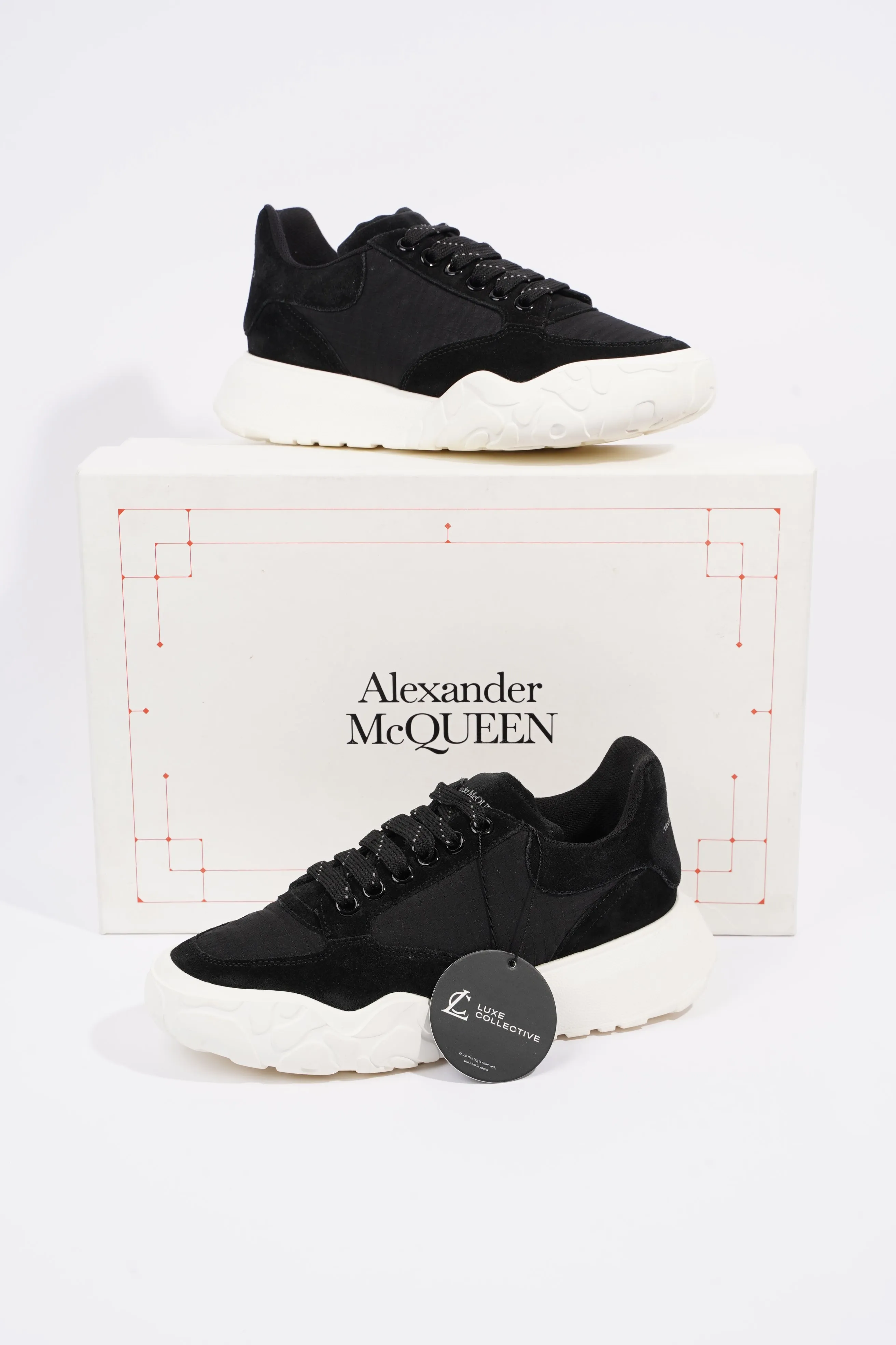 Alexander McQueen Womens Court Sneaker Black / White EU 37 / UK 4