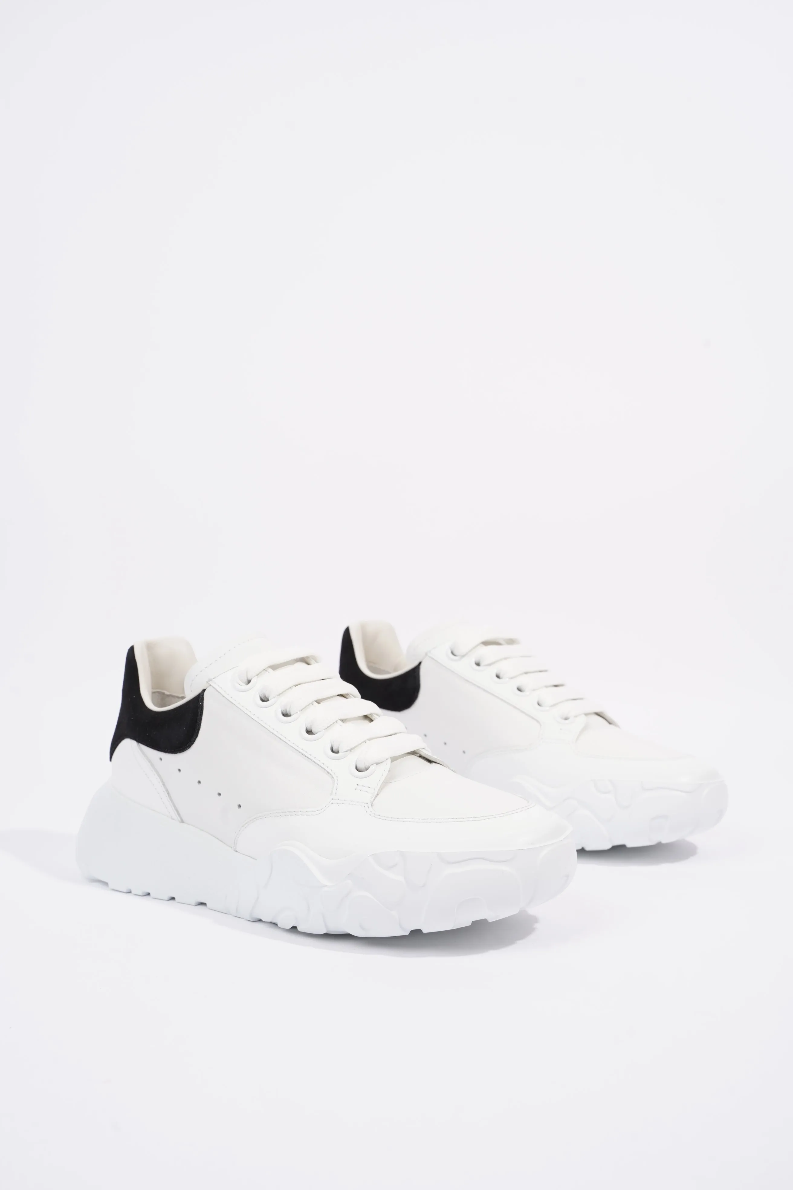 Alexander McQueen Womens Oversized Court Sneaker White Black Tab EU 36.5 / UK 3.5