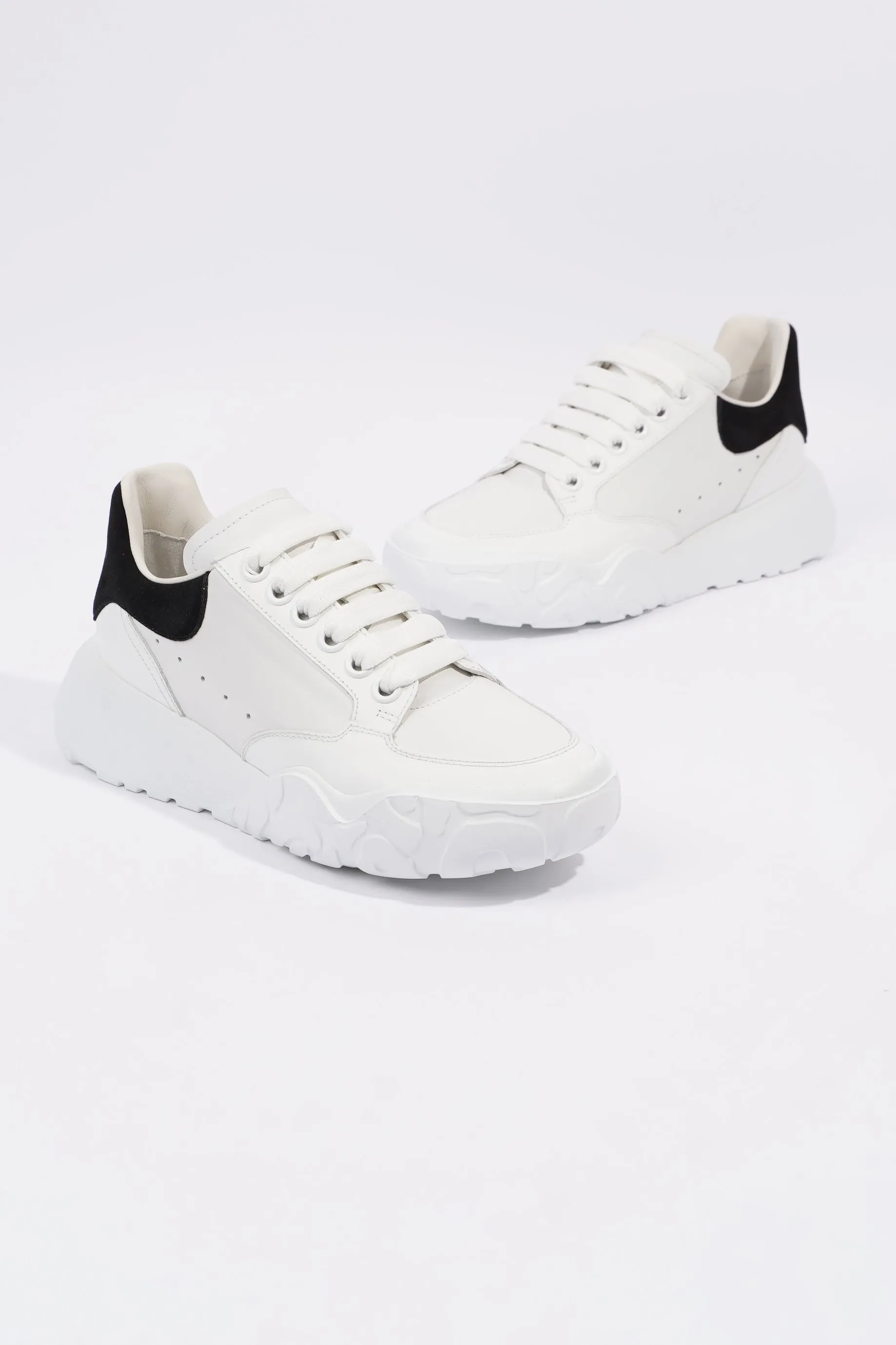 Alexander McQueen Womens Oversized Court Sneaker White Black Tab EU 36.5 / UK 3.5