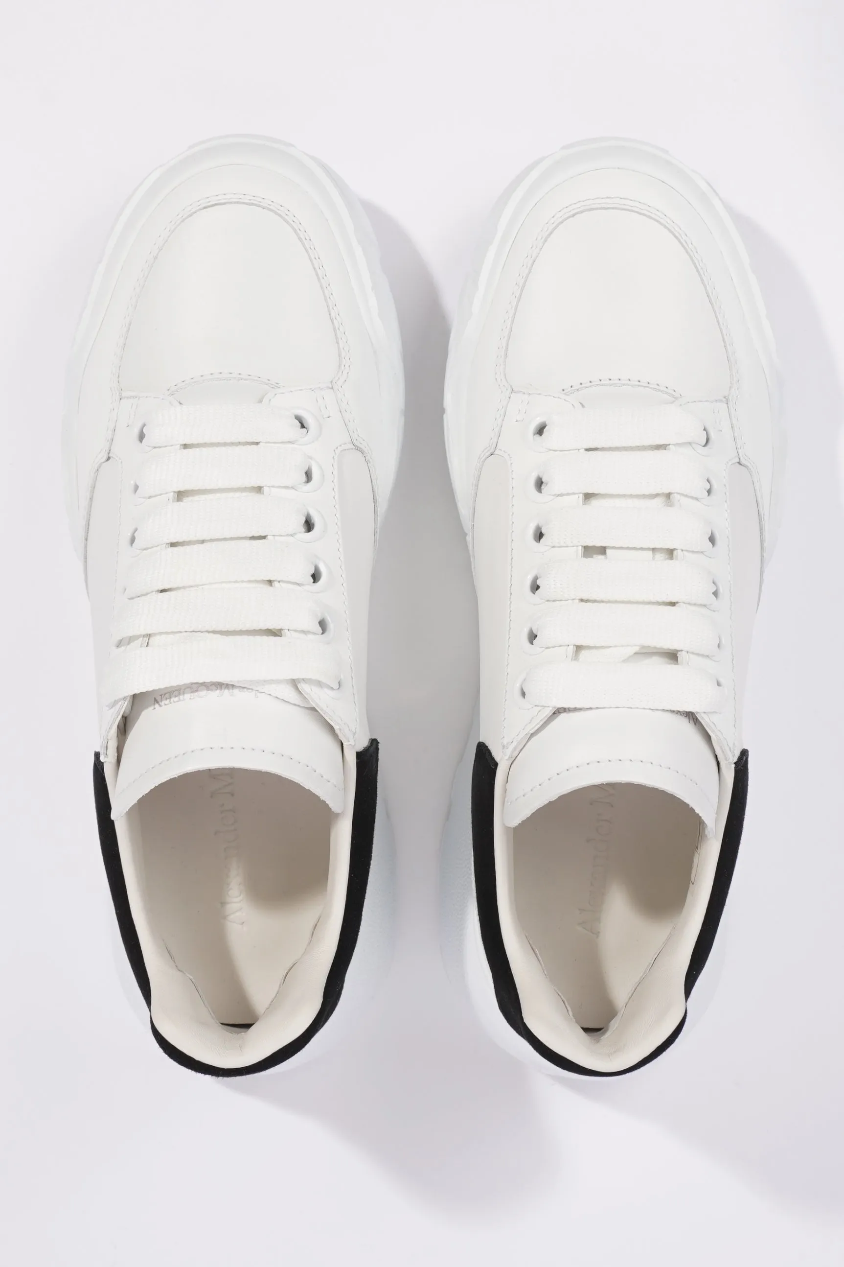 Alexander McQueen Womens Oversized Court Sneaker White Black Tab EU 36.5 / UK 3.5