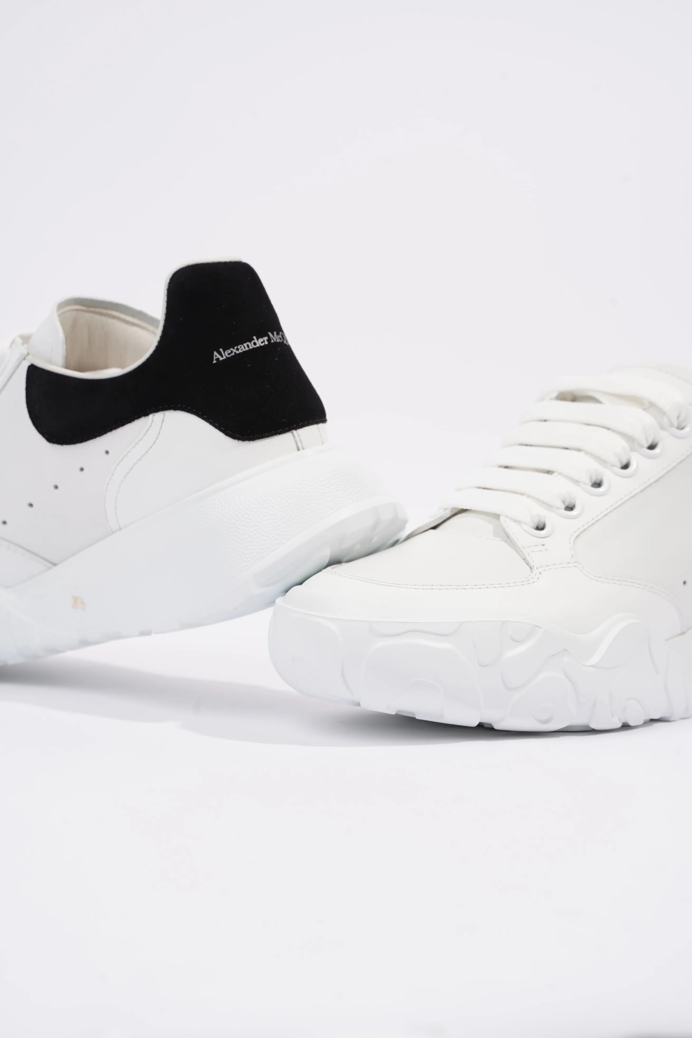 Alexander McQueen Womens Oversized Court Sneaker White Black Tab EU 36.5 / UK 3.5