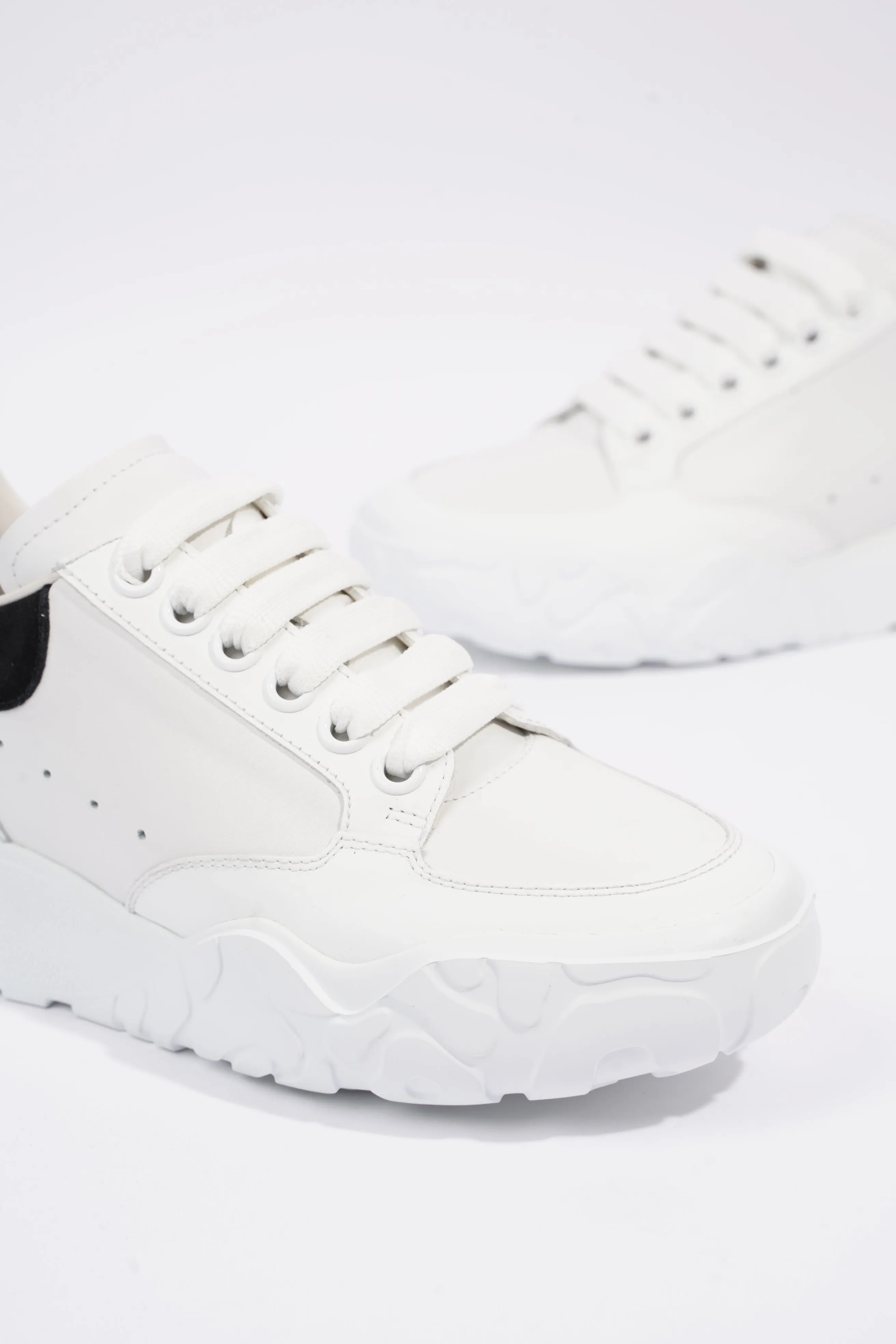 Alexander McQueen Womens Oversized Court Sneaker White Black Tab EU 36.5 / UK 3.5