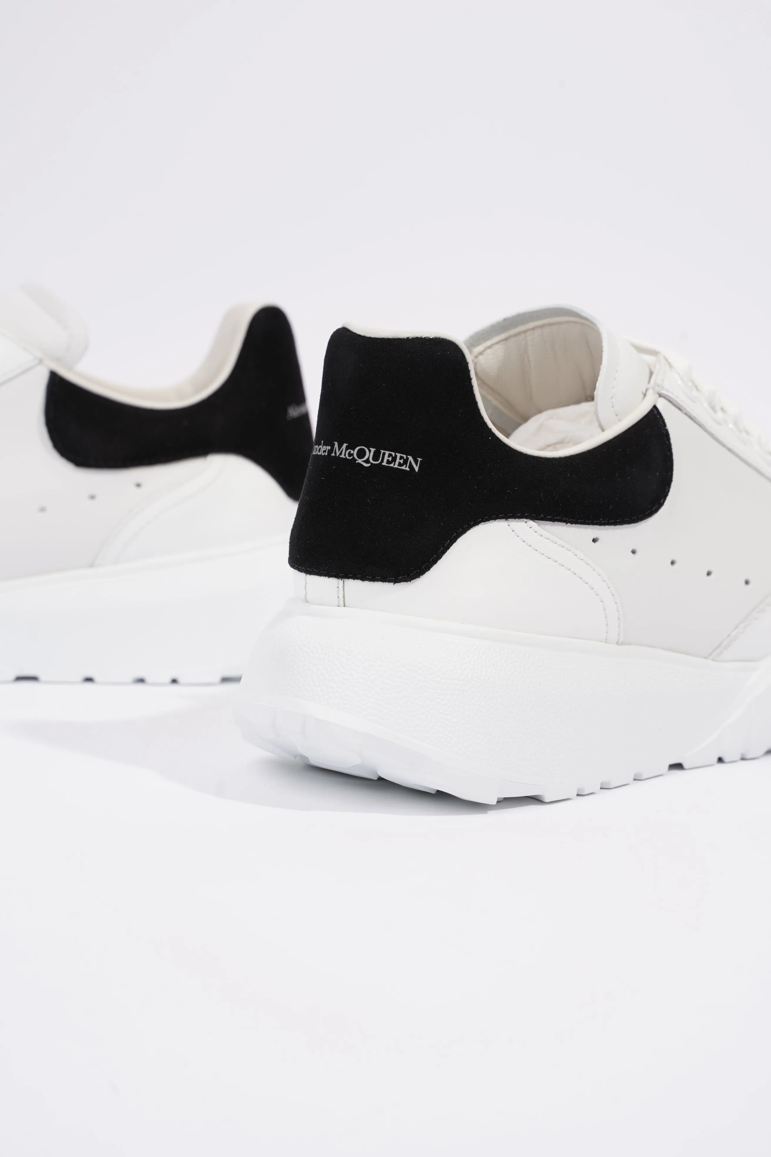 Alexander McQueen Womens Oversized Court Sneaker White Black Tab EU 36.5 / UK 3.5