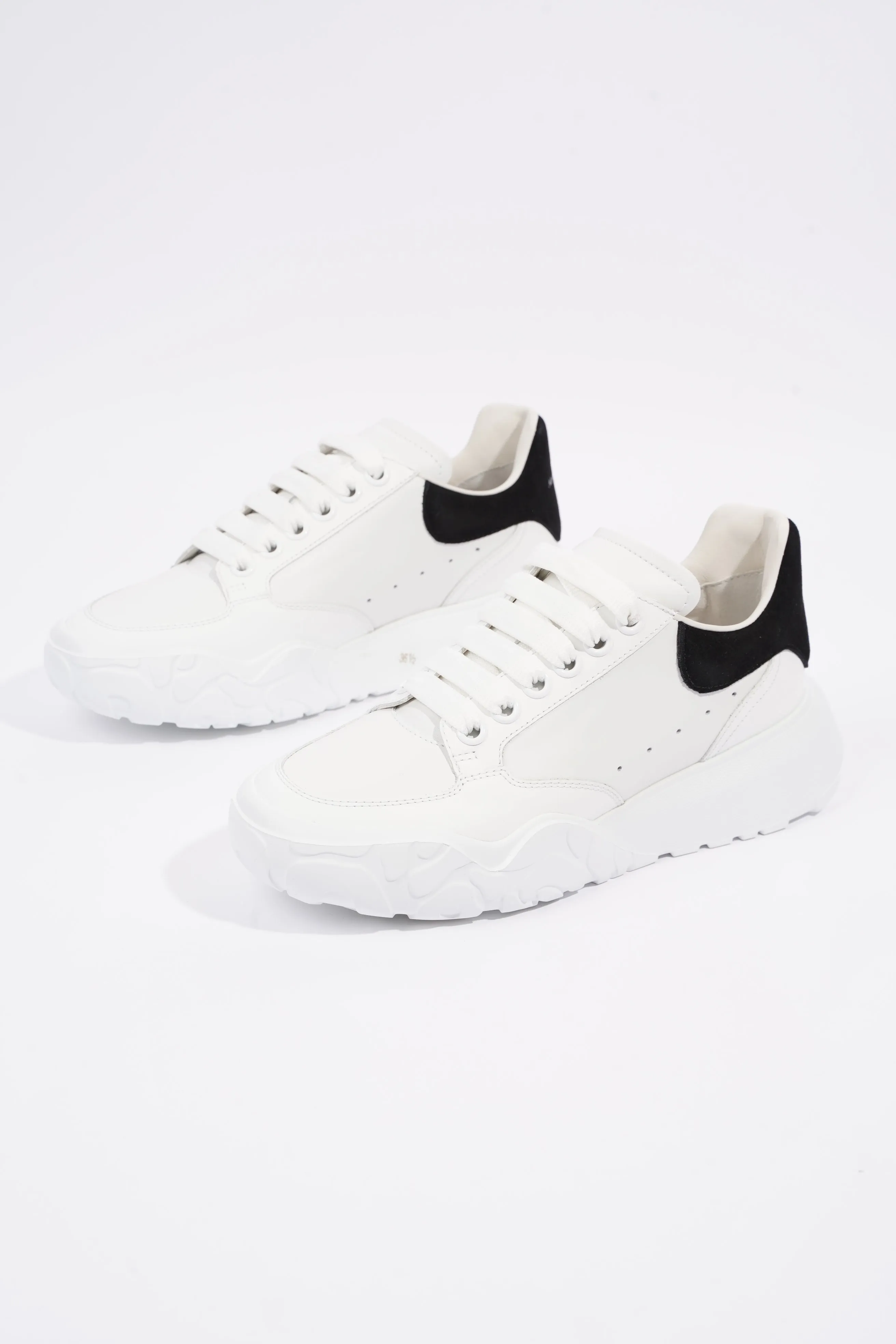 Alexander McQueen Womens Oversized Court Sneaker White Black Tab EU 36.5 / UK 3.5