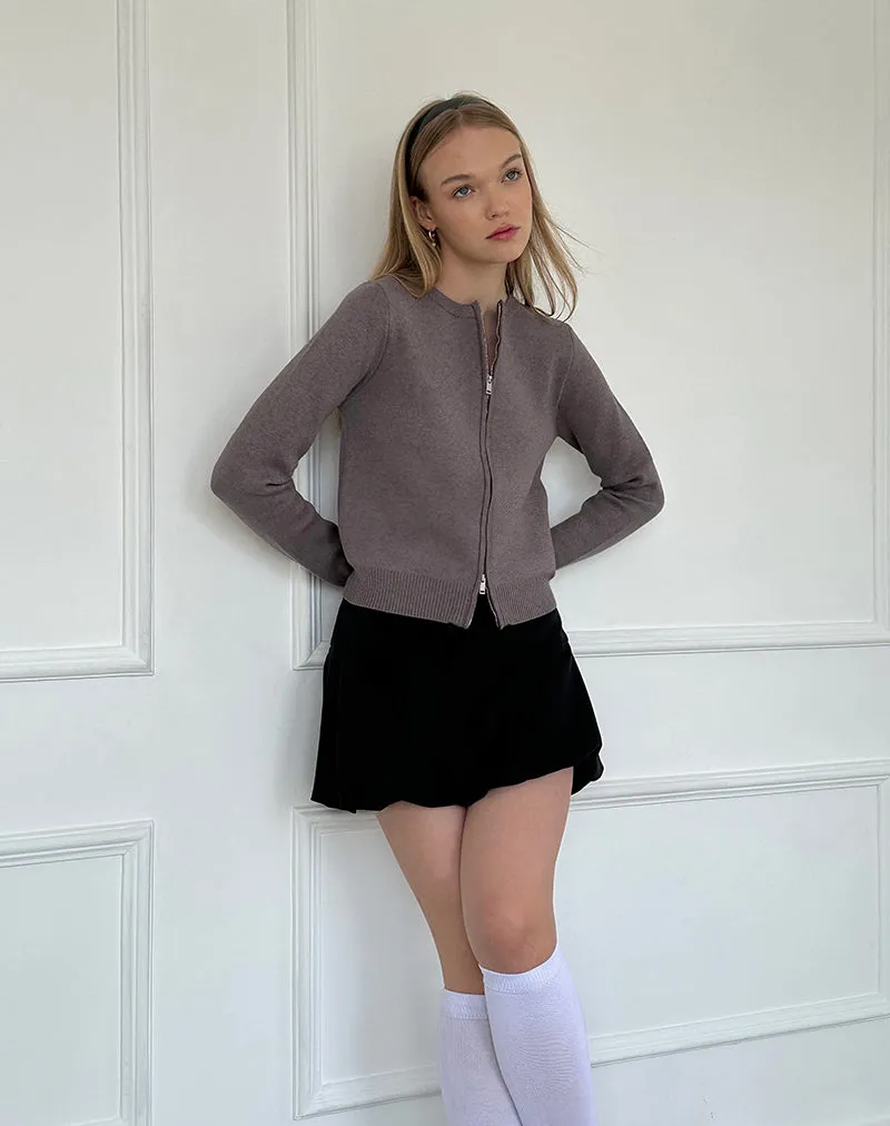 Alniyat Long Sleeve Cardi in Charcoal Grey