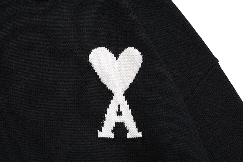 AMI Paris Ami de Coeur logo Crewneck knitted - White