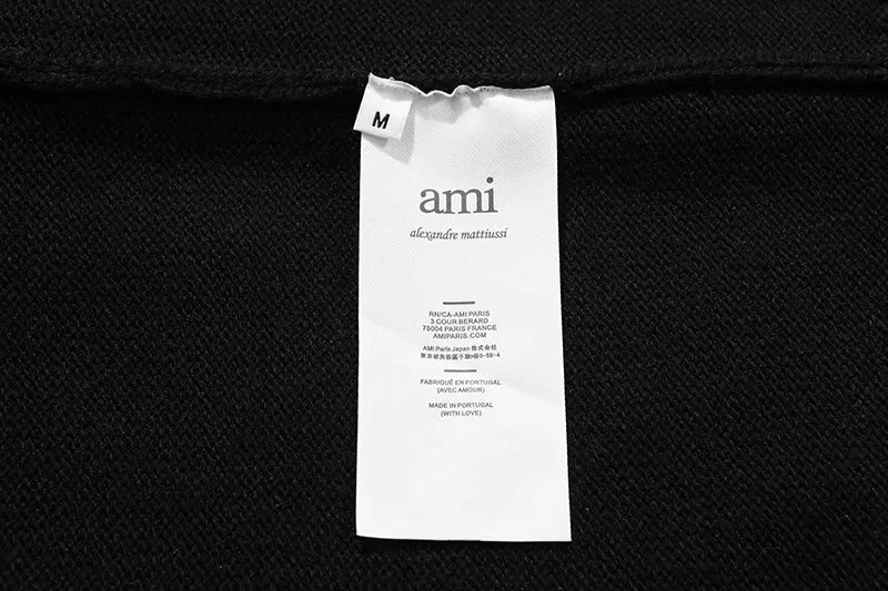 AMI Paris Ami de Coeur logo Crewneck knitted - White