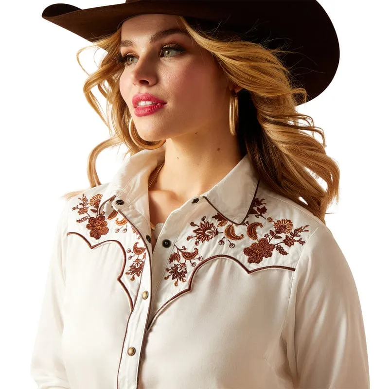 Ariat Women's Elsa Blanc De Blanc Long Sleeve Shirt 10047365