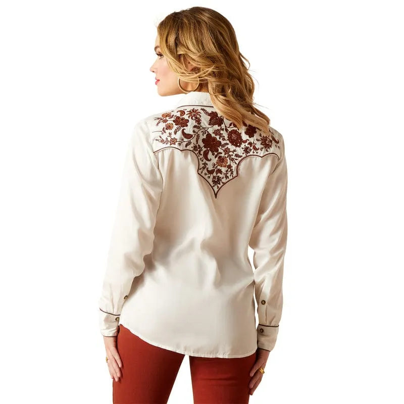 Ariat Women's Elsa Blanc De Blanc Long Sleeve Shirt 10047365