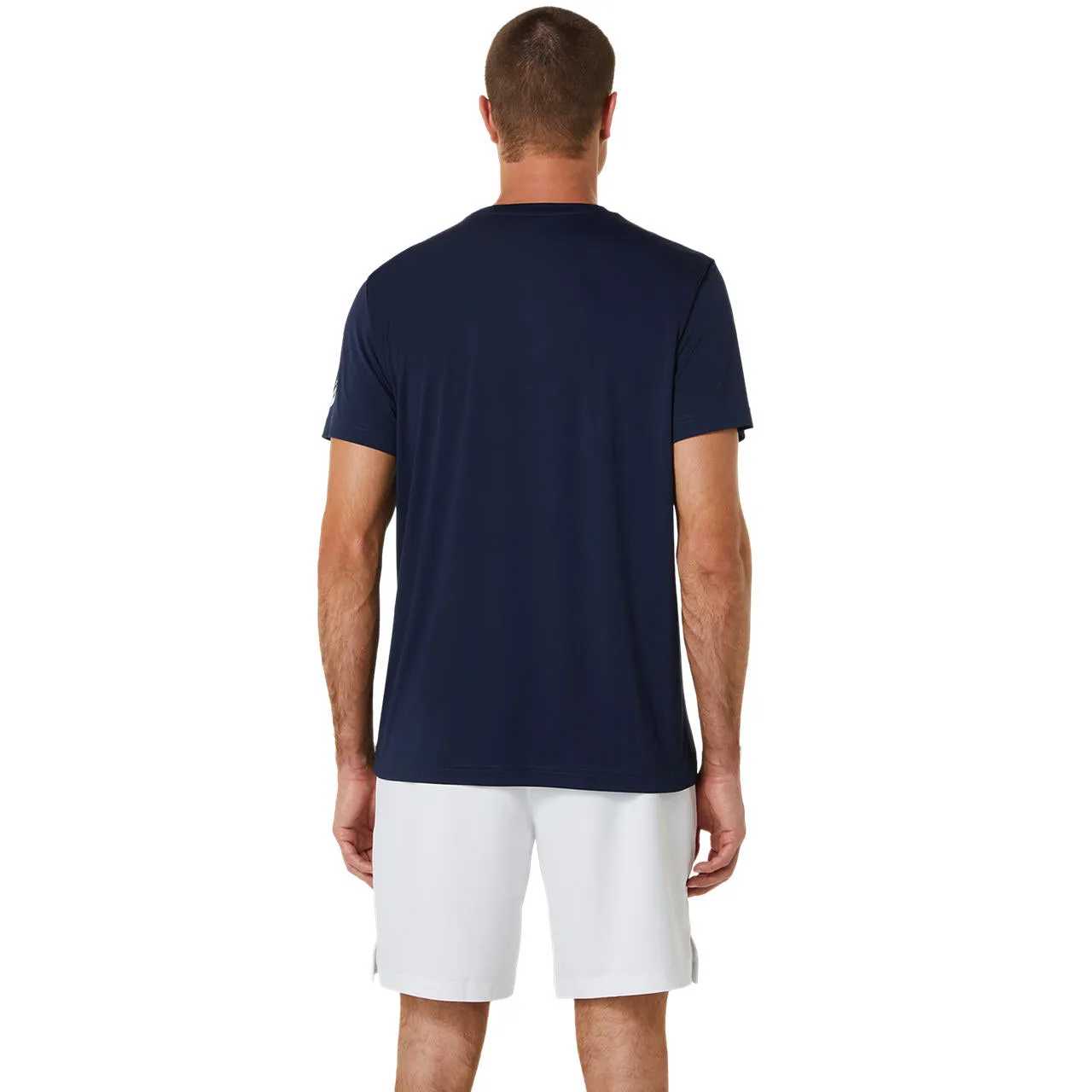 Asics T-Shirt Court Tennis Graphic Heren Donkerblauw