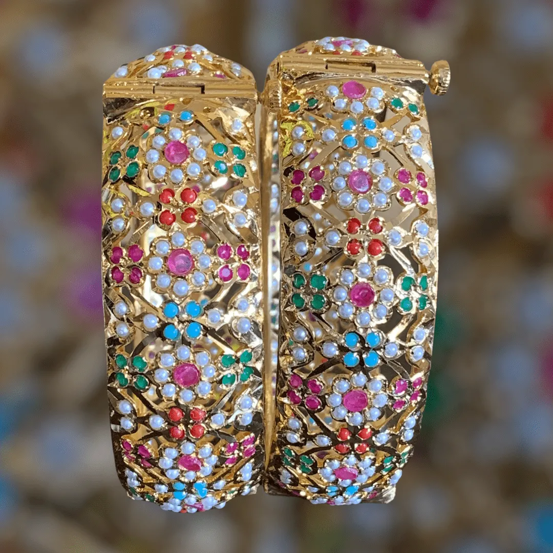 B10 Navratan Shibra Bangles ( READY TO SHIP )