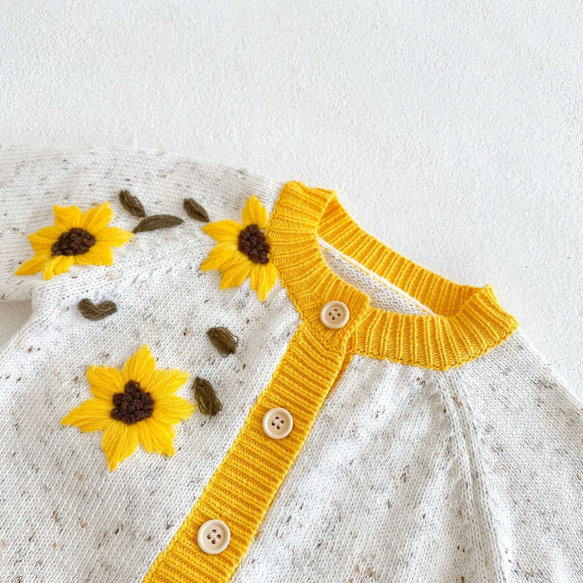 Baby Sunflower Sweater Romper