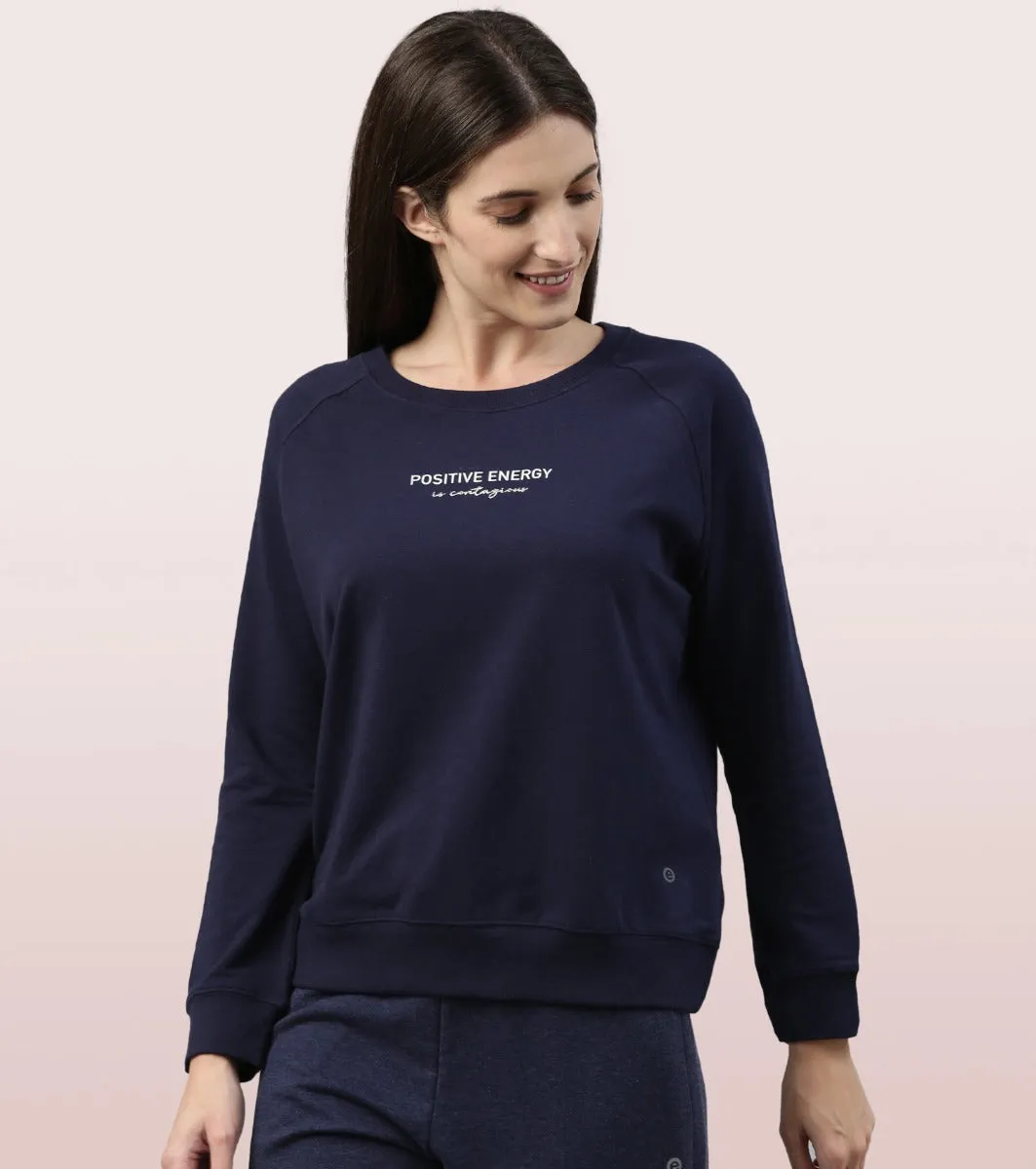 Basic Sweat | Long Sleeve Basic Pop Over Sweatshirt With Mindful Graphic