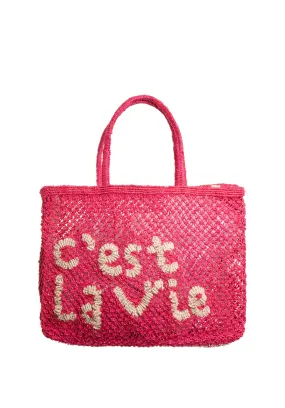 Beach Bag Cest La Cest La Vie Smal Hot-Pink