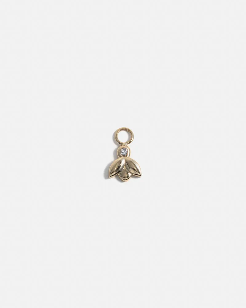 Bee Charm for Hoops in 14K Gold with lab grown diamonds