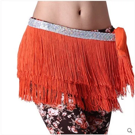 Belly dance costumes sexy silver tassel belly dance belt for women belly dance costume hip scarf