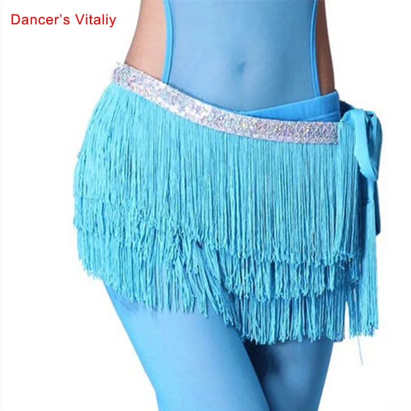 Belly dance costumes sexy silver tassel belly dance belt for women belly dance costume hip scarf