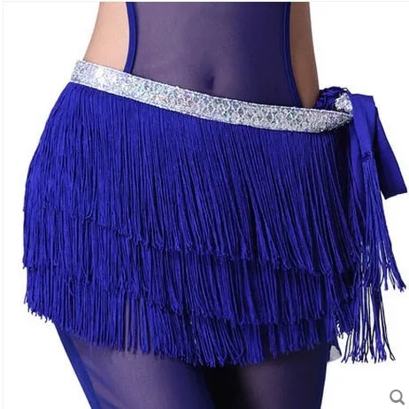 Belly dance costumes sexy silver tassel belly dance belt for women belly dance costume hip scarf