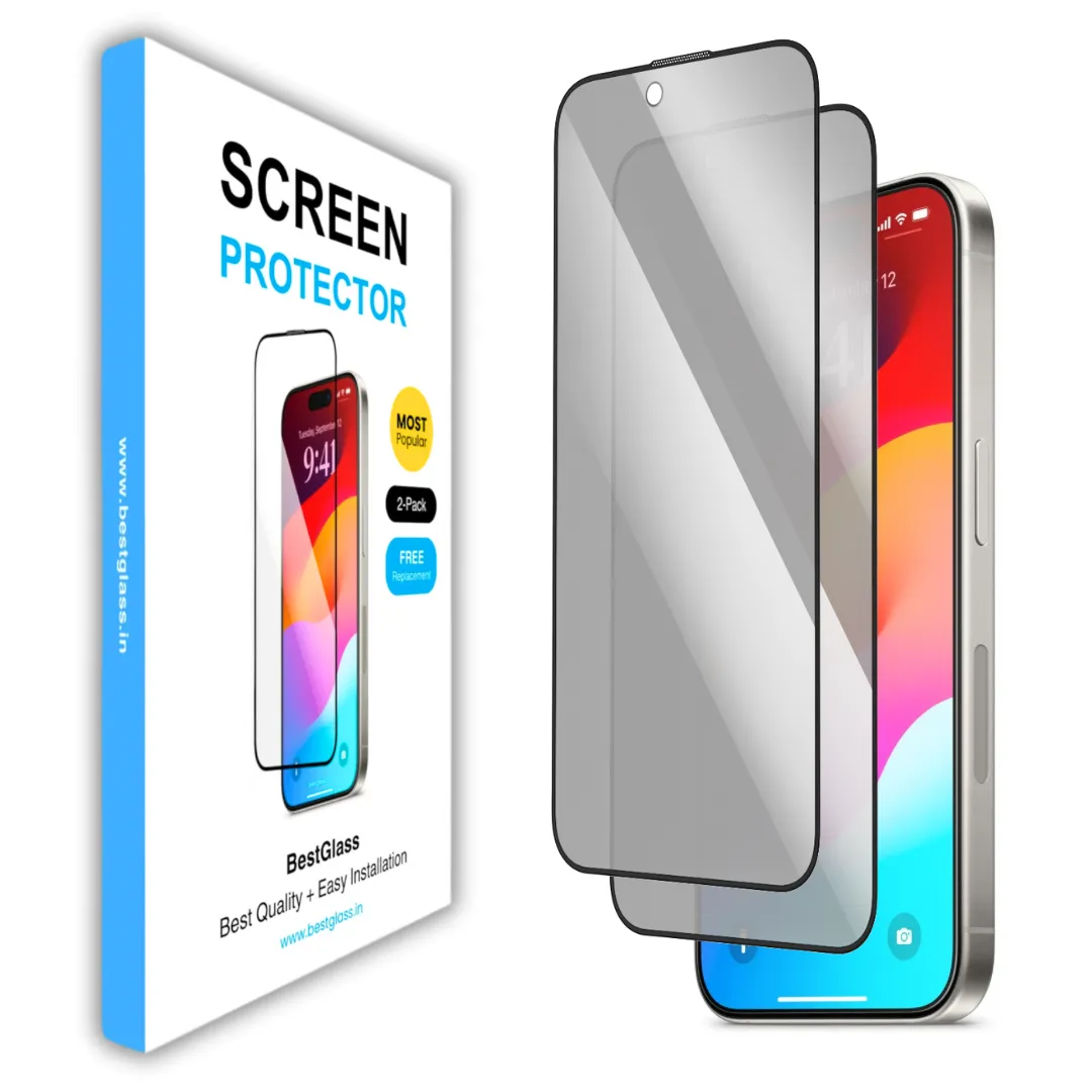 BestGlass Privacy Screen Protector for iPhone (Pack of 2)