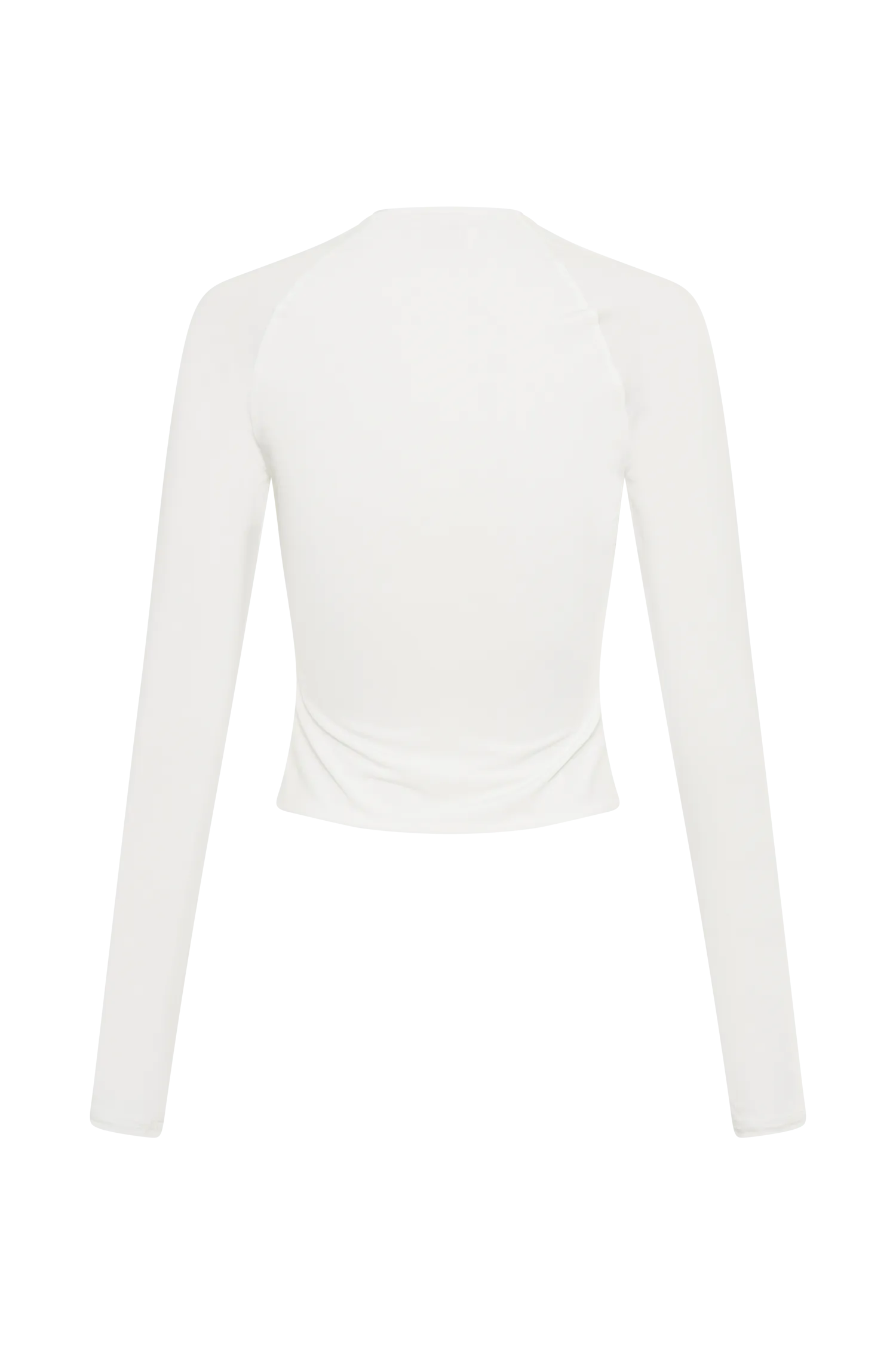 Billie Slinky Ruched Long Sleeve Top - White