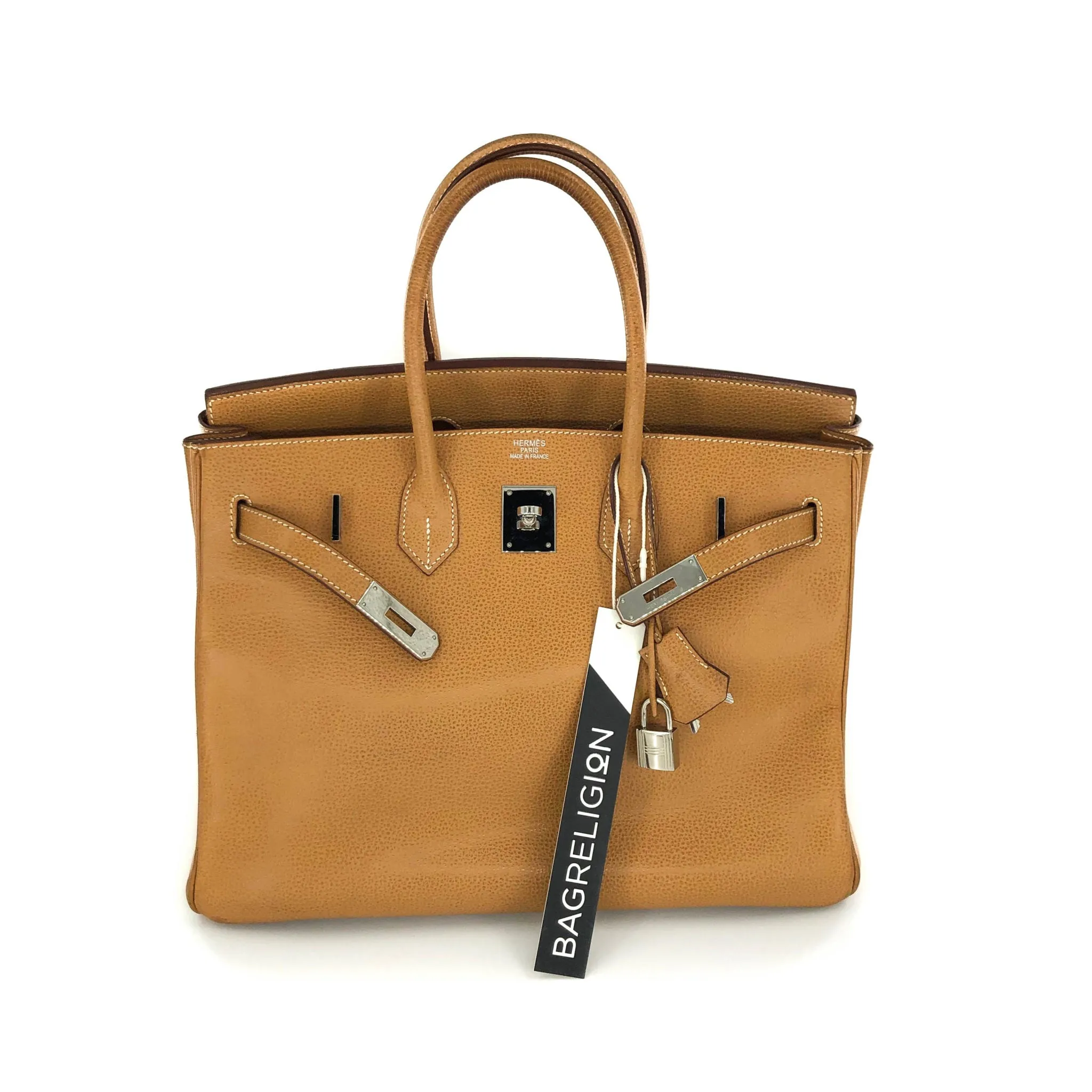 Birkin 35 Gold Vache Liegee  J-Stamp Palladium Hardware