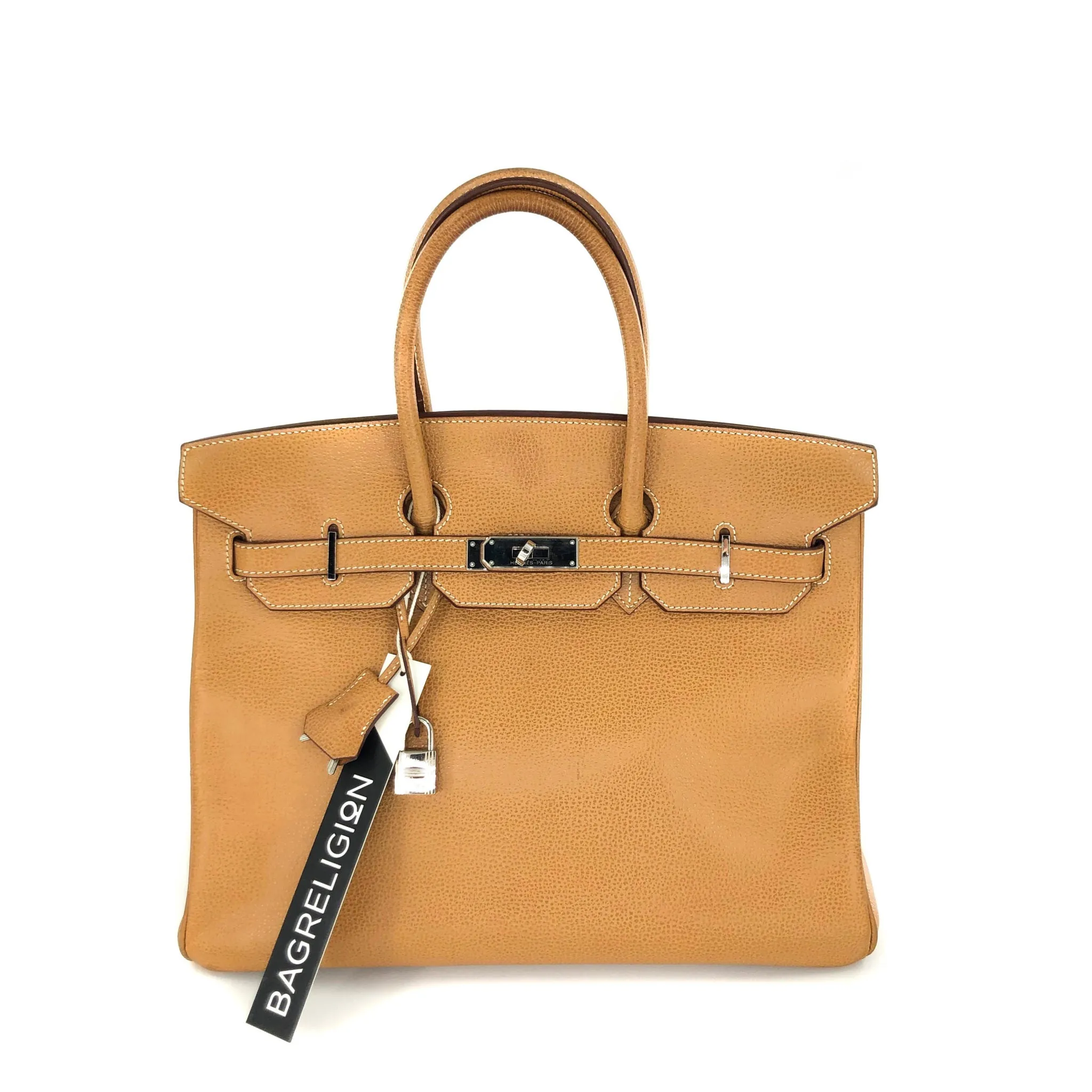 Birkin 35 Gold Vache Liegee  J-Stamp Palladium Hardware